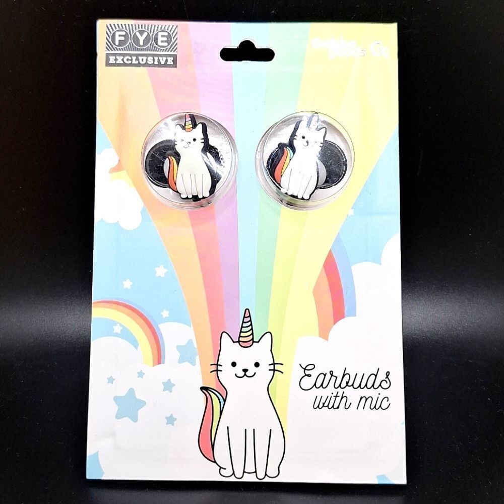 Kitty cat unicorn ear buds headphones with mic